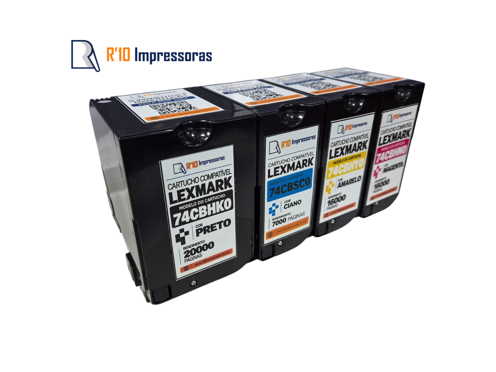 Kit 4 cartuchos 74C para Lexmark CX720 CMYK